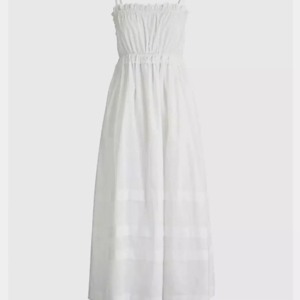 NWT - J Crew Squareneck Ruffle Midi Dress - size 0